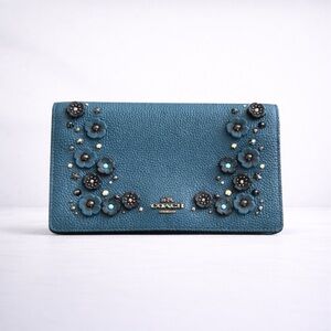 Coach Tea Rose Willow Floral Leather Crossbody Bag 2017